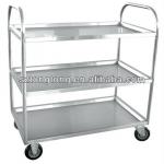 3-tier stainless steel polished durable Tongtong dishes washing trolleys