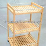 3 tier Bamboo Dinning car with slippd wheels