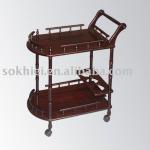 wooden tea serving cart