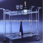 Mirrored acrylic hotel trolley/Acrylic Lucite service Bar Cart/bar furniture-MVJ-T004