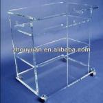 Elegant Clear Acrylic Hotel Service Trolley/Organic Trolley Cart/Perspex Trolley-TROLLEY-003