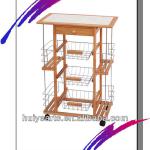 Wooden kitchen trolley