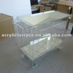 crystal acrylic hotel trolley,lucite service bar cart,bar furnitures-MVJ-T002