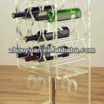 Acrylic Bar Trolley with Wheels/Organic Trolley/Plexiglas Trolley