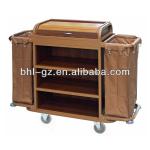 customized Multi-function steel hotel restaurant service trolley designs,with canvas bags can unpick wash-F-23A