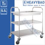 Stainless Steel Deep Tray Clearing Trolley 3 Tier