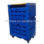 Plastic laundry truck with shelves-HM-503