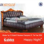 2817# Happy night home design imports furniture luxury leather bed-2817#