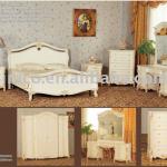 White colour Wooden classcial hotel, home bedroom set, MOQ:1SET(B10126)