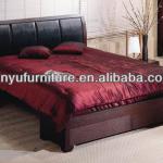 High-class Wood Platform and bent Headboard Bed XY0203