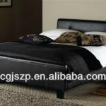 two buttons Faux Leather Bed black bed