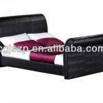 modern sleigh leather double bed frame-LBD066