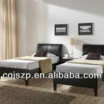 black modern sample single size leather bed frame-Leather73