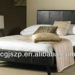 sample black faux leather bed-Leather62
