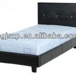 modern black leather bed frame with crystal-LBS05