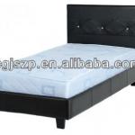 modern black leather bed frame with crystal