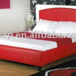 red modern Faux Leather Bed