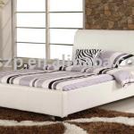 white leather bed frame SLB30