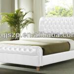 modern white sleigh buttoned leather bed frame LBD028