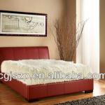 red Faux Leather red Bed frame
