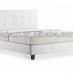 modern white leather bed frame with crystal