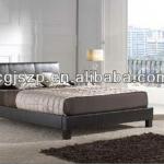 sample black Faux Leather Bed-Leather77