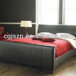 faux leather sleigh bed