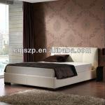 white soft leather PU bed