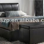 black Faux Leather Bed-Leather79