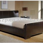 PU sleigh leather bed frame