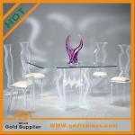 New design acrylic round coffee table with leg Gold-TB1154