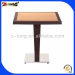 ZT-1133T Quality aluminum rattan solid wooden table in hotel