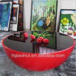 hotel furniture red fiberglass base tea table