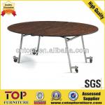 Convenient Hotel folding table with wheels