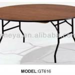 used metal frame restaurant banquet folding wood tables,used hotel furniture folding dining tables (GT616)