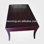 Latest design wood side table with glass ST-001