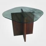 Modern style wooden coffee table with glass top /high quality wooden side table ST-037