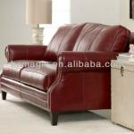 2014 new antique wooden real leather hotel sofa