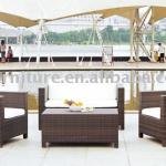 aluminum wicker furniture rattan sofa with cusion cover YPS090836