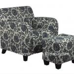 Fabric sofa with ottoman