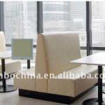 double seat hotel sofa - ivory in pu material-JB-FF060(2)