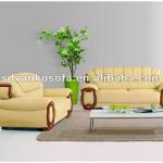 Elegant hotel lobby furniture sofa with wood trim (403#)