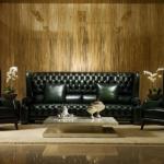 Luxury high back chesterfield leather sofa