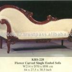 Flower Carved Single Ended Sofa Mahogany Indoor Furniture