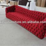 Red velvet fabric KTV lobby club sofa A80895