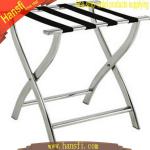 Silver stainless steel hotel room luggage racks