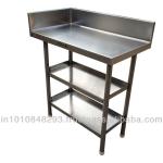 SOILED DISH LANDING TABLE WITH OVERED SHELVES FOR GLASS RACK AND TRAY SLID