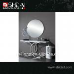 E-143 White table with stainless steel table and glass mirror