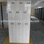 6 compartments Z shape door metal clothes lockers for changing room,disassembled locker