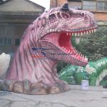 Fiberglass dinosaur head decoration for restaurant